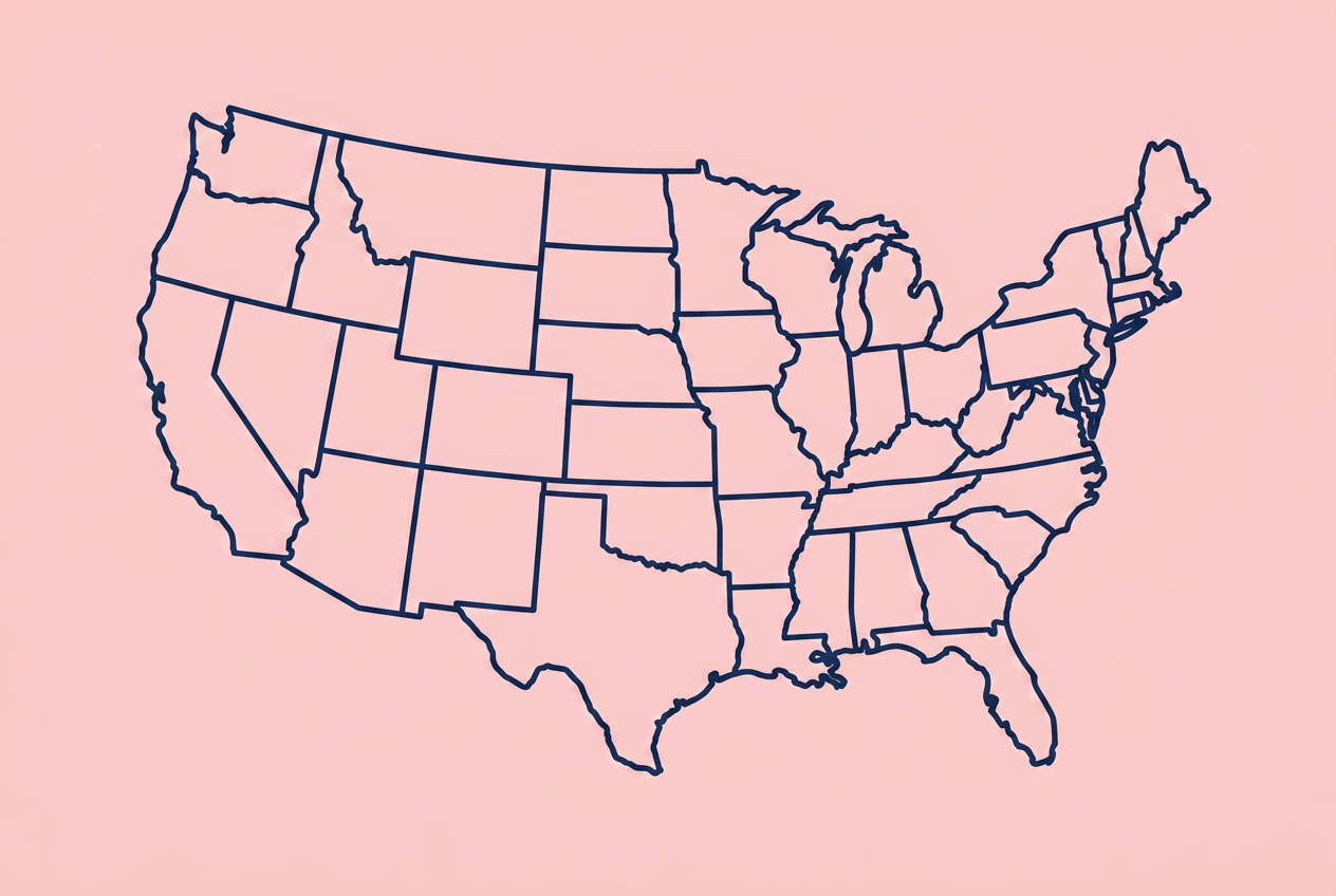 United States map showing nationwide shipping coverage